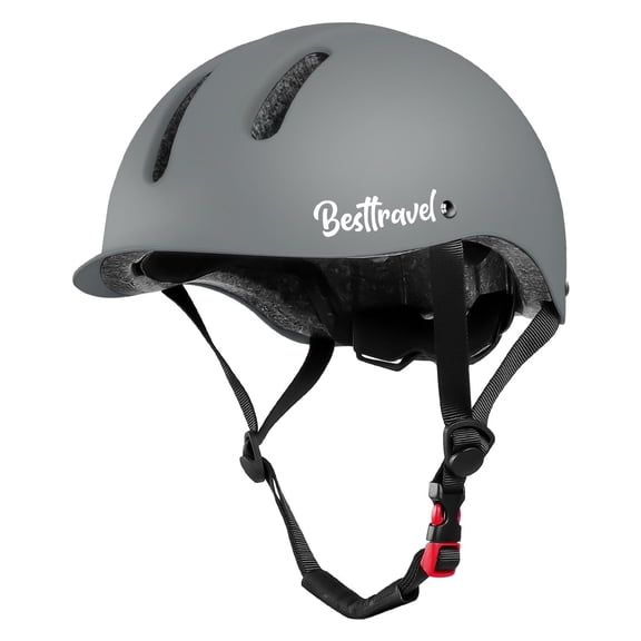 Skateboard Helmet, Adjustment Bike Helmets, Multi-Sport Bicycle Skateboard Skating Longboard Commuter Helmet for Men Women，Grey