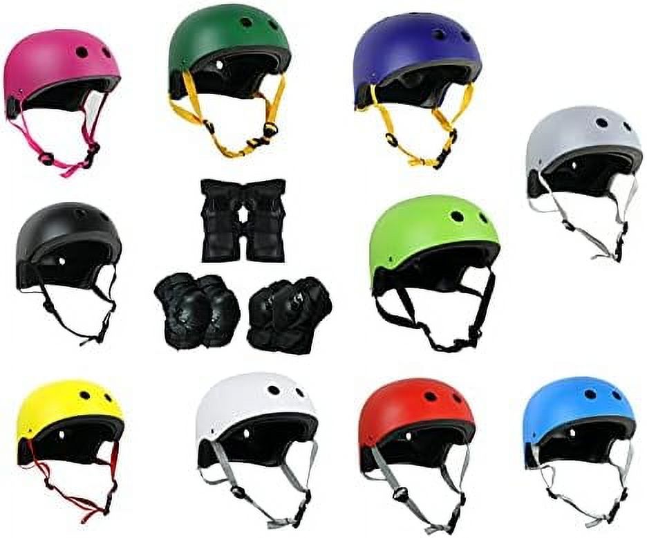 Skateboard Helmet And Pads Combo Includes Helmet, Knee Pads, Elbow Pads