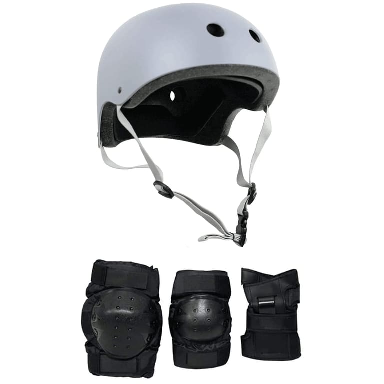 Skateboard Helmet Elbow Knee Wrist Pad Combo MEDIUM Bmx Inline