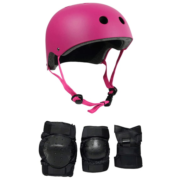 Skateboard Helmet Elbow/Knee/Wrist Pad Combo XS Purple/Pink