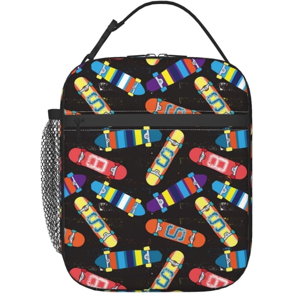 Skateboard Insulated Lunch Bag, Lunch Box for Office Travel, Lunch Bag for Men and Women
