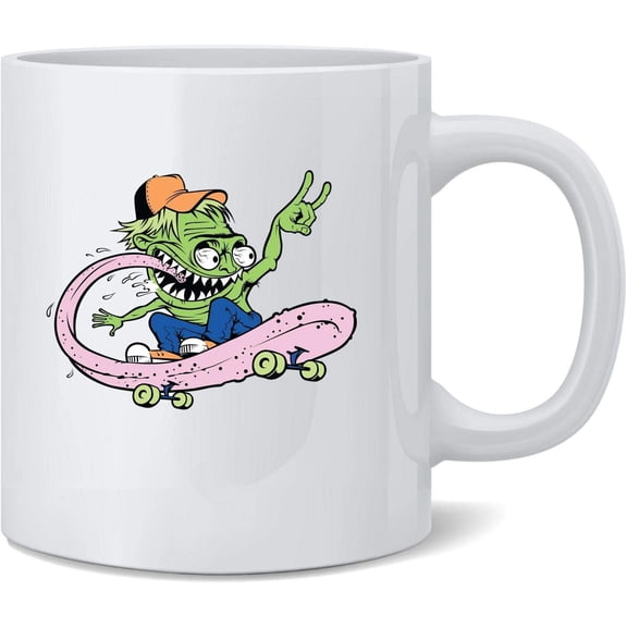 Skateboard Monster Retro Cool Funny Ceramic Coffee Mug Tea Cup Fun Novelty Gift 12 oz