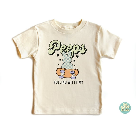 Skateboard Peeps Shirt, Rolling With My Peeps Shirt, Easter Kids Toddler Shirt, Hipster Baby Shirt TODDLER SHORT SLEEVE TEE BELLA CANVAS 3001T
