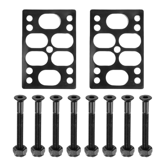 Skateboard Riser Pads Screws Set 12mm Angle Wedge Riser Pad with 8pcs 1.75" Hardware Screw Nut Black 2 Set