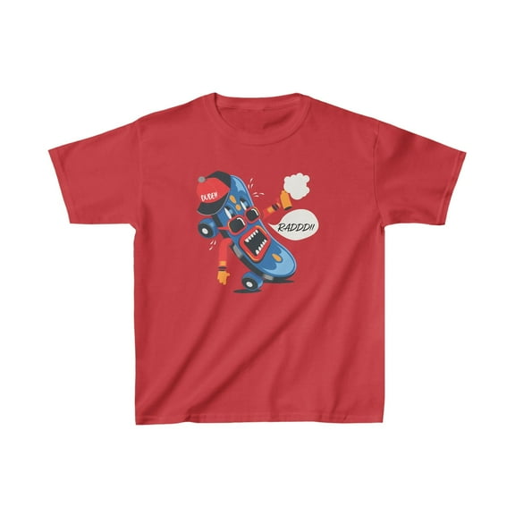 Skateboard Shirt Skater, "Raddd Dude Skater V1" Funny Skateboarding Tshirt, Colorful Kids Saying Cotton Unisex T-Shirt