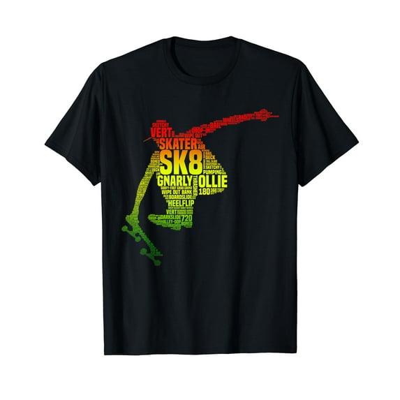 Skateboard Shirts for Boys Skater Slang Retro Skaterboarding T-Shirt