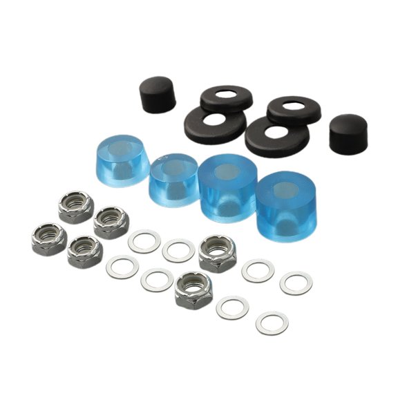 Skateboard Shock-Absorber Set Pu Rubber Colorful Top Bottom Bush Washers 90A Hard Longboard Pivot Tube Accessories Cups Transparent Blue Fangkenuo