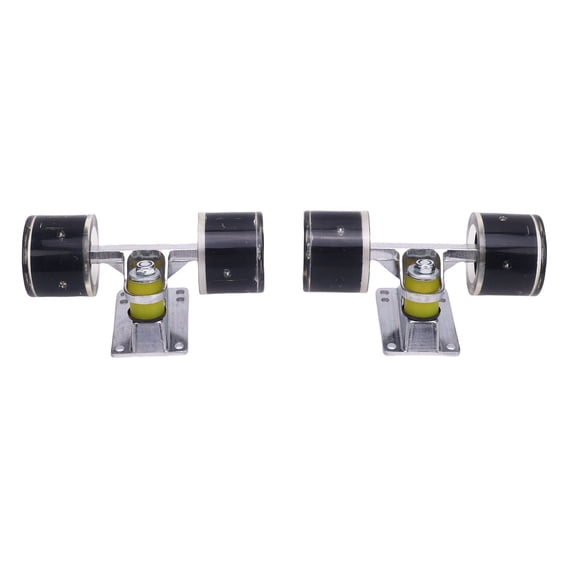 Skateboard Trucks and Wheels Combo Set, 3.2 Inch Trucks with 55x45mm PU Flash Wheels, Aluminum Alloy, Black