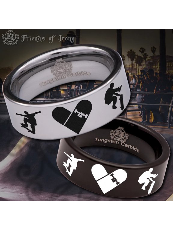 Skateboard Tungsten Carbide Ring