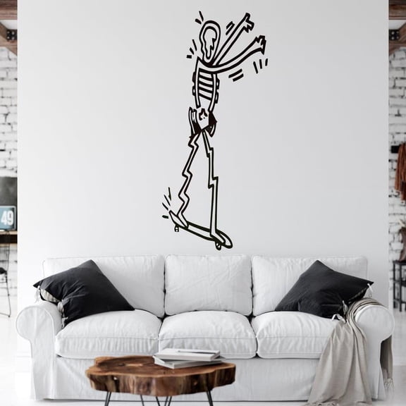 Skateboard Wall Decal SKATEBOARDER Skate Wall Art Stickers Vinyl Skateboard Wall Stickers Kids Room Removable Home Decor 95x42cm