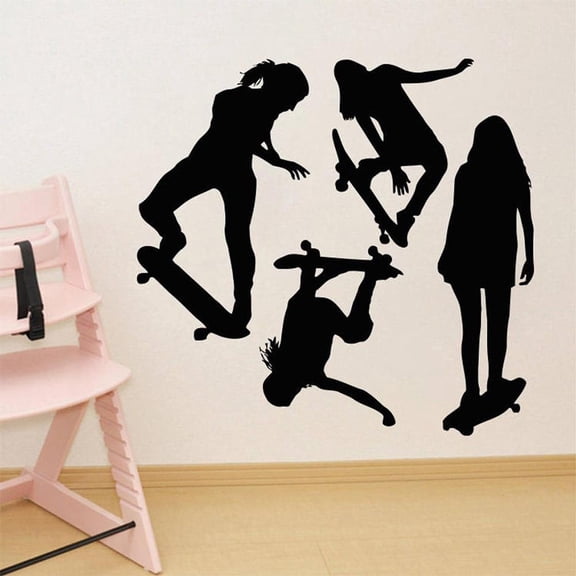 Skateboard Wall Decal Wall Art Stickers Vinyl Wall Stickers Kids Room Home Decor 42x44cm