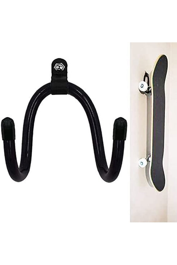 Skateboard Wall Hanger Wall Storage Display Skateboard Wall Rack Wall Mount - Store Horizontally or Vertically/Adjustable Size - Hold up to 20 KG. (40LBS) - W/Hardware - No Board Included