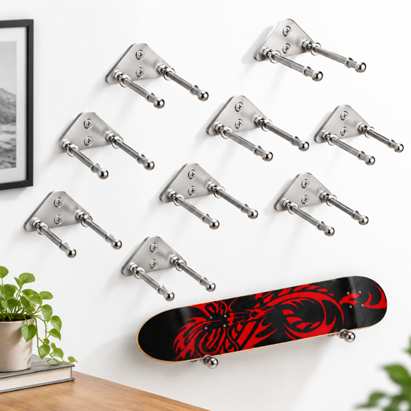 Skateboard Wall Mount Deck Display Hanger 6/10 Pack