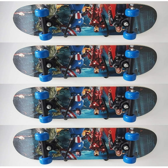Skateboard Wall Rack Storage, Holds 4 Boards, Longboard Wall Display Tool Rack, Deck Display Wall Mount Hanger Rack, Home and Garage Skateboard Storage Hanger