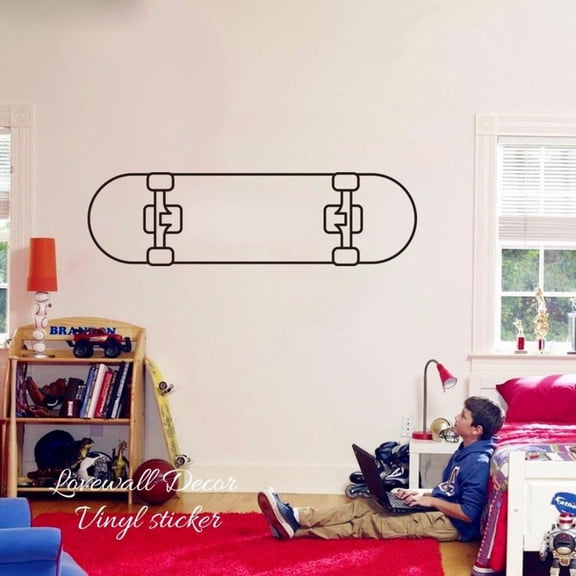 Skateboard Wall Sticker Bedroom Boy Room Skater Skating Sport Wall Decal Living Room Cut Vinyl Home Decor 100cmx28cm
