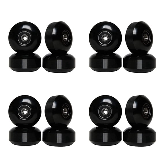 Skateboard Wheels with Bearings 52X30mm Street PU Wheels Skateboard Parts Cruiser Longboard Wheels (Set of 16) Black