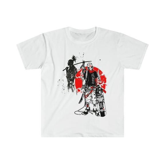 Skateboard and Samurai Sword - Sploosh Print T-Shirt (Unisex: S-XL)