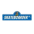 thumbnail image 1 of Skateboarder Plastic Street Sign - 6 Inch X 18 Inch Gift Sports Stunts Tricks Fun Active Outdoor Extreme Park Challenge Urban Youth, 1 of 4