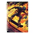 thumbnail image 1 of Skateboarder on Fire Ring Binder Notebook Journey Note Diary College Ruled Spiral Notebook Study Loose Leaf Paper A5 60 Pages, 1 of 8