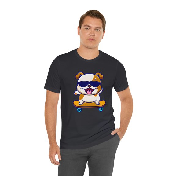 Skateboarding Bulldog Unisex T Shirt