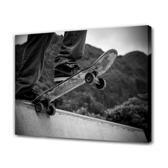 Skateboarding Canvas Poster Bedroom Decor Sports Landscape Office Room Decor Gift,Frame-style,16x24inch(40x60cm)