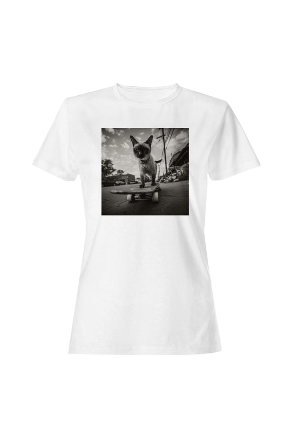 Skateboarding Cat Adventure Women's T-shirt