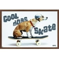 thumbnail image 1 of Skateboarding - Dog Wall Poster, 22.375" x 34", Framed, 1 of 3