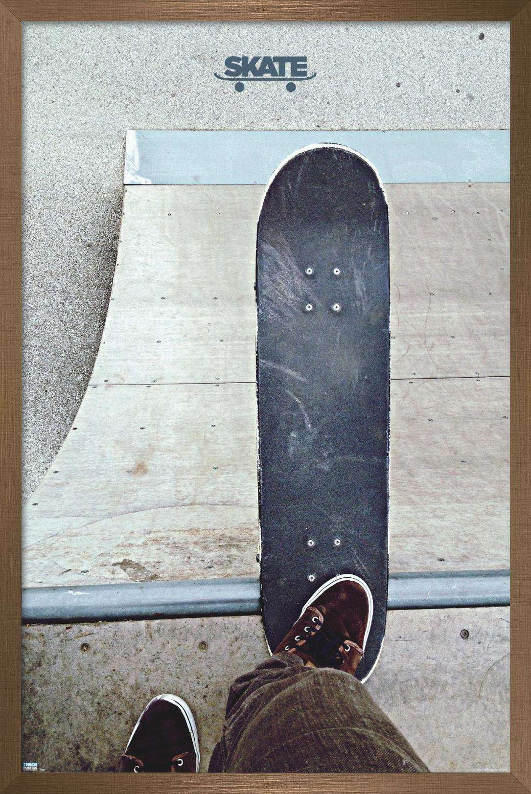 Skateboarding - Drop In Wall Poster, 14.725" x 22.375", Framed