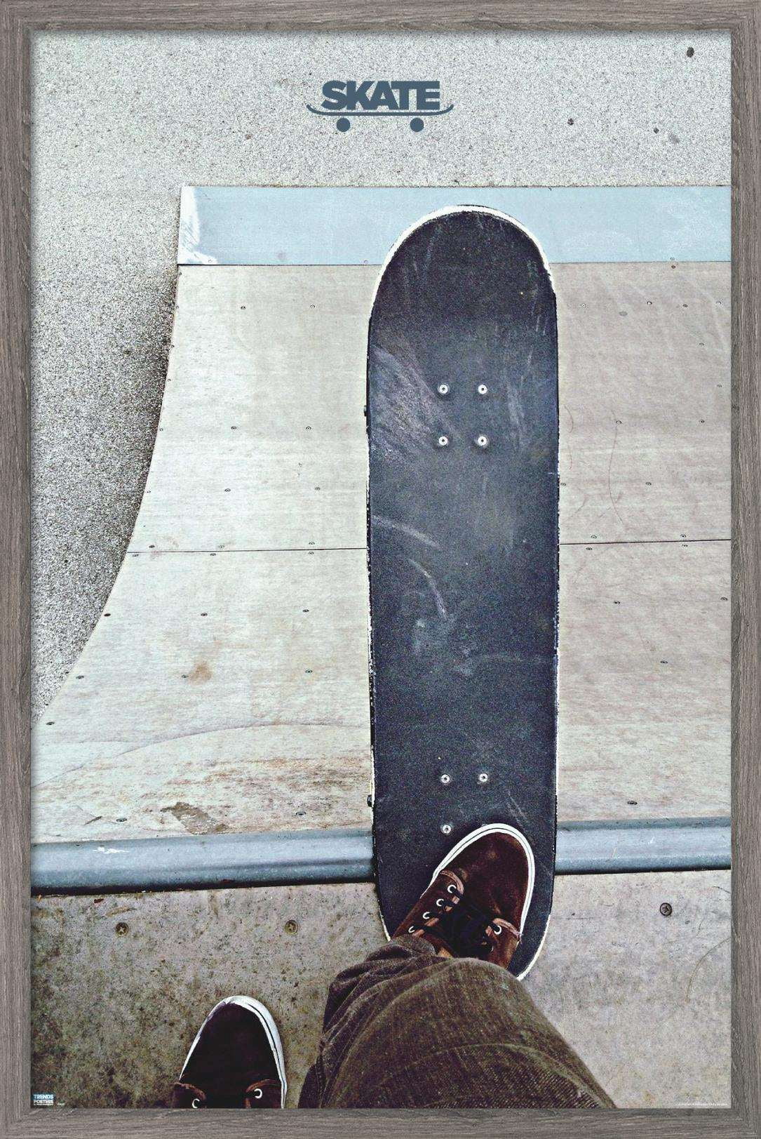 Skateboarding - Drop In Wall Poster, 22.375" x 34", Framed