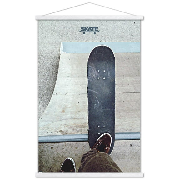 Skateboarding - Drop In Wall Poster with Wooden Magnetic Frame, 22.375" x 34"