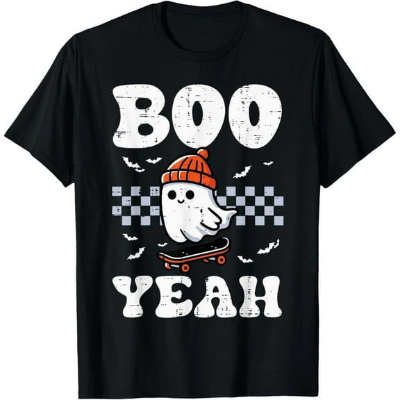 Skateboarding Ghost Boo Yeah Halloween Costume TShirt