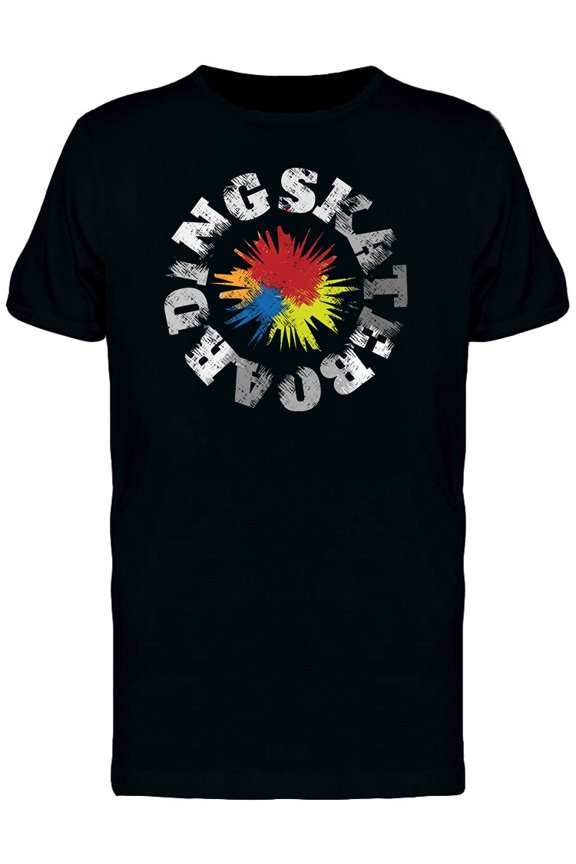 Skateboarding Grunge Colors T-Shirt Men -Image by Shutterstock, Male x-Large