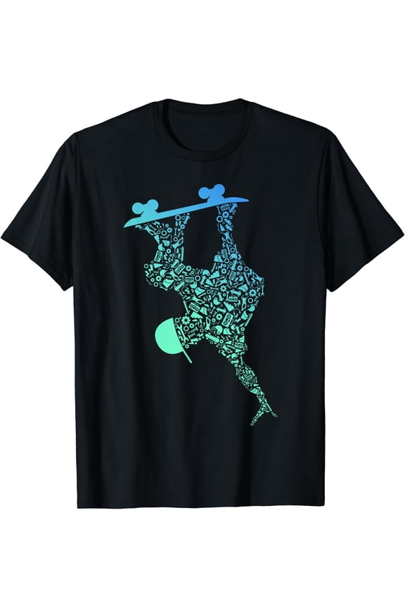 Skateboarding Shirts for Boys | Skater Gear Skateboard T-Shirt Black 2X-Large