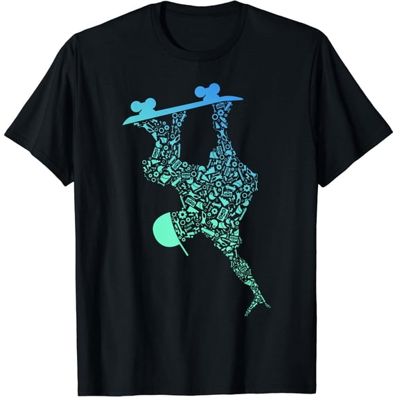 Skateboarding Shirts for Boys | Skater Gear Skateboard T-Shirt Black X-Large