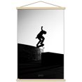 thumbnail image 1 of Skateboarding - Silhouette Wall Poster with Wooden Magnetic Frame, 22.375" x 34", 1 of 5