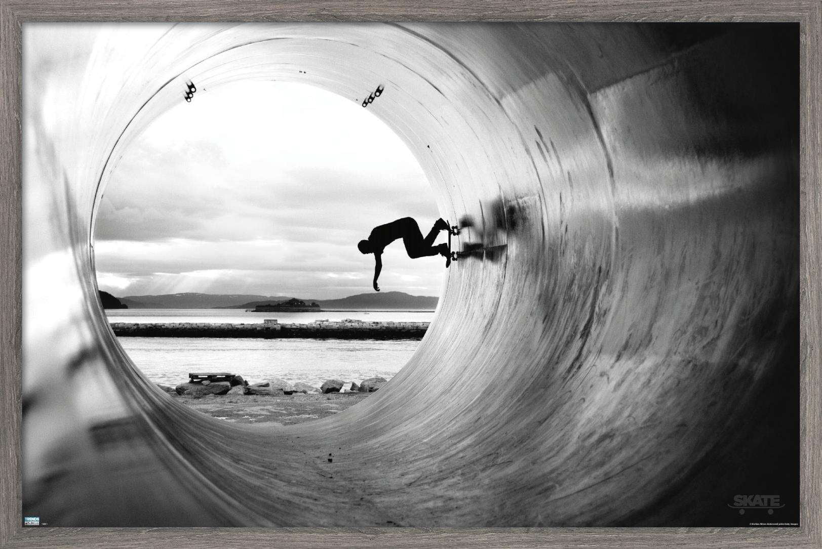 Skateboarding - Tube Wall Poster, 14.725" x 22.375", Framed