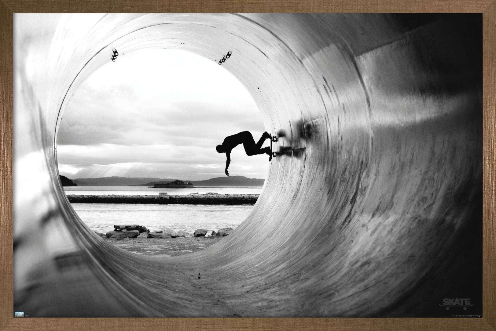 Skateboarding - Tube Wall Poster, 14.725" x 22.375", Framed