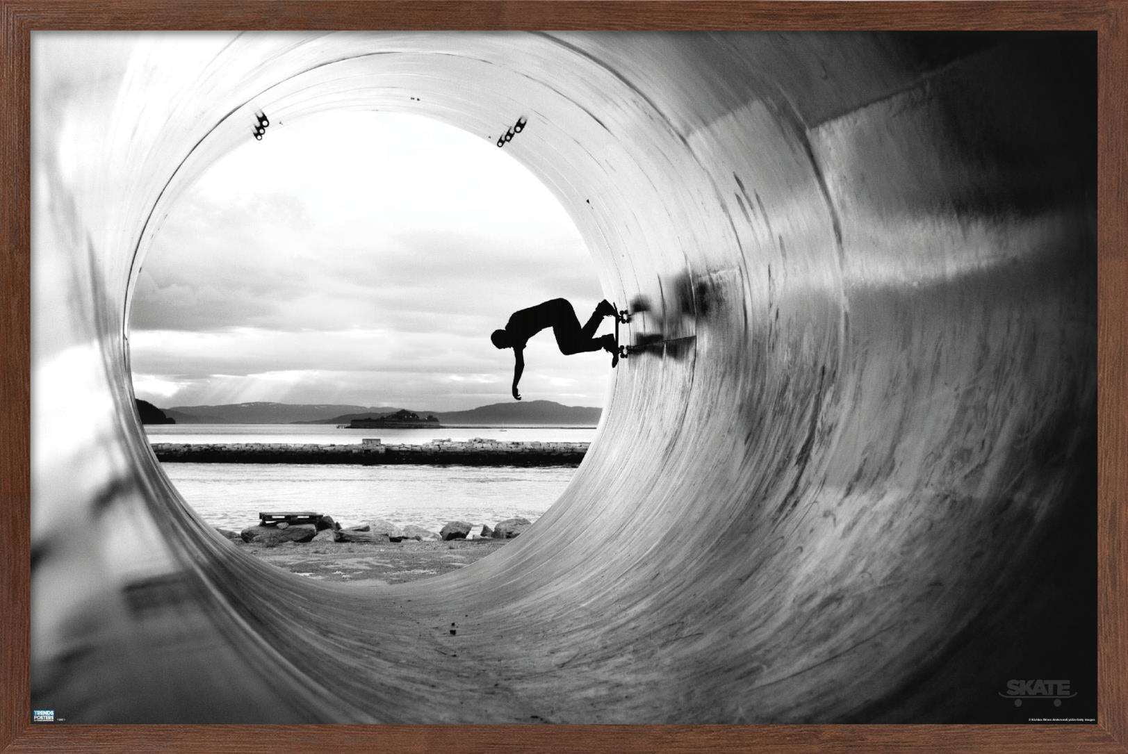 Skateboarding - Tube Wall Poster, 14.725" x 22.375", Framed
