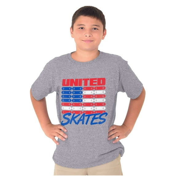 Skateboarding US Flag United Skates Crewneck T Shirts Boy Girl Teen Brisco Brands X