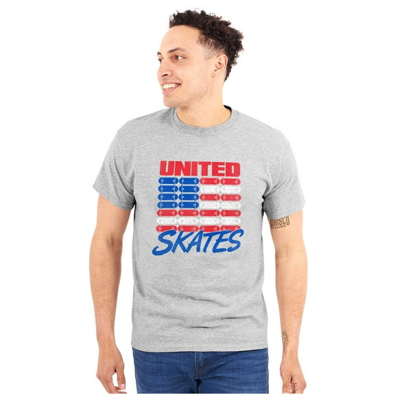 Skateboarding US Flag United Skates Plus Size Crewneck Graphic Tee Shirt Brisco Brands 3X