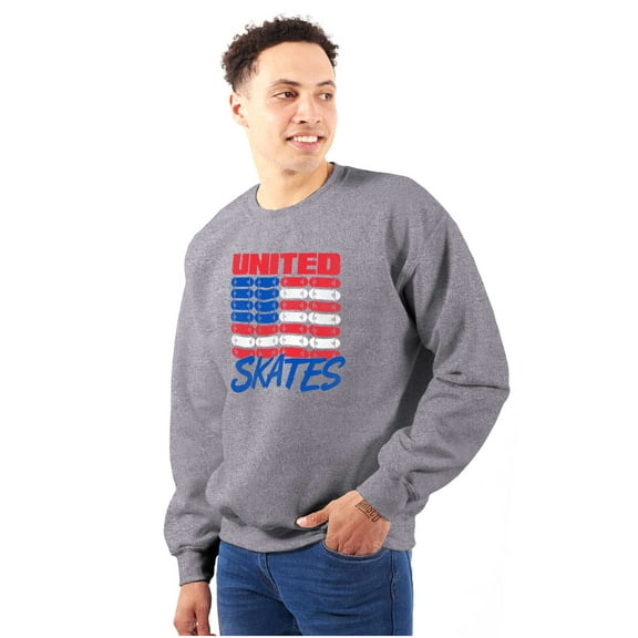 Skateboarding US Flag United Skates Unisex Plus Fleece Graphic Sweatshirt Brisco Brands 3X