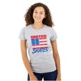 thumbnail image 1 of Skateboarding US Flag United Skates Womens Slim Fit Graphic Tee Brisco Brands S, 1 of 5