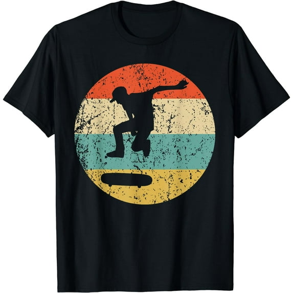 Skateboarding Vintage Retro Skateboarder T-Shirt Black 2X-Large
