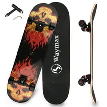 Skateboards for Beginners, 31"x8" Pro Complete Skateboard with 8 Layer Maple Double Kick Deck and ABEC-9 Bearing for Trick, Freestyle, Carving and Cruising with All-in-one T-Tool