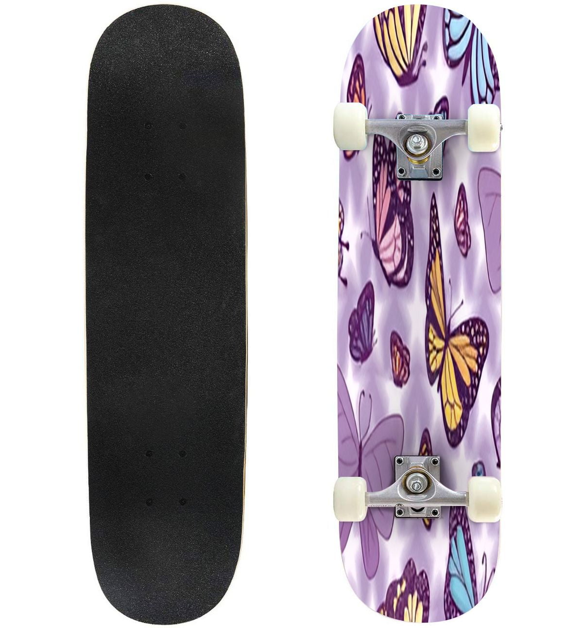 Skateboards for Beginners Beautiful butterfly drawing Seamless pattern ...