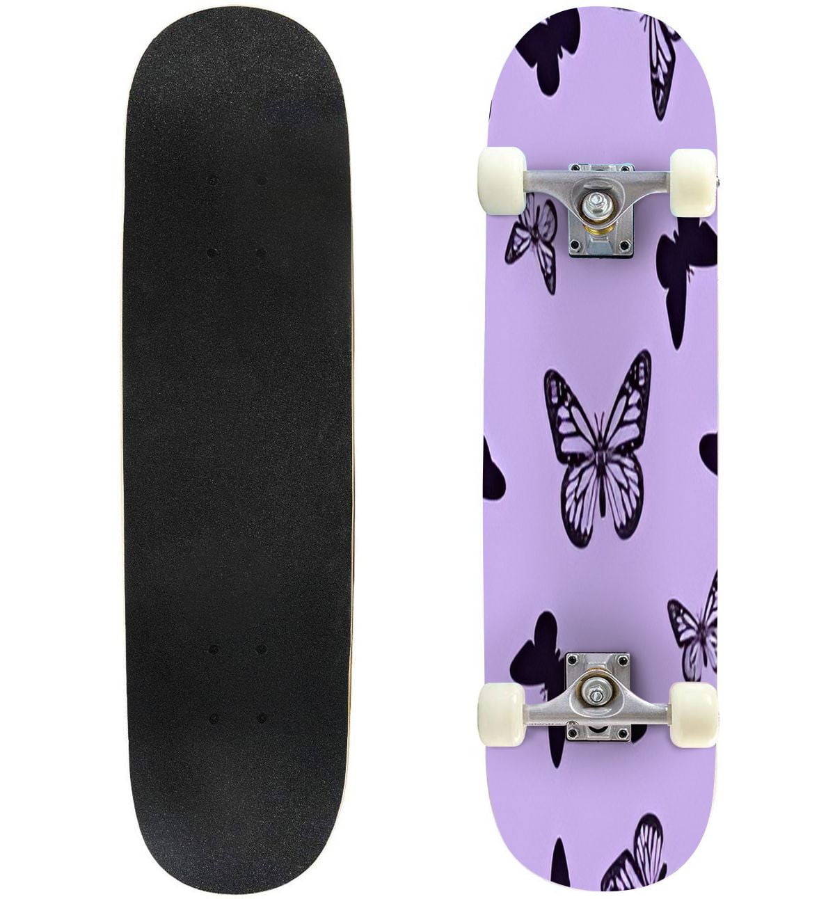 Skateboards for Beginners Beautiful silhouette butterfly seamless ...