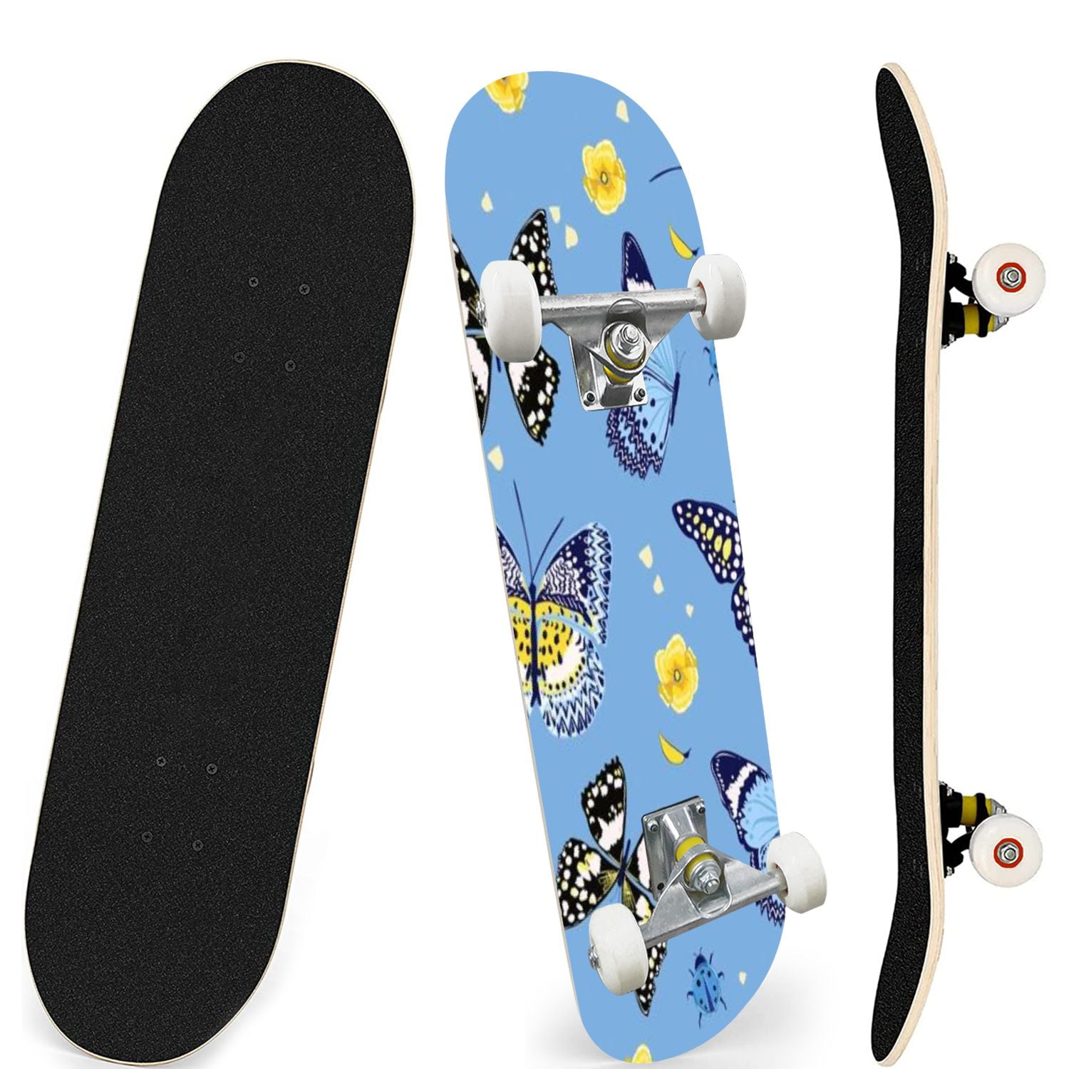 Skateboards for Beginners Beautiful summer butterflies seamless pattern ...