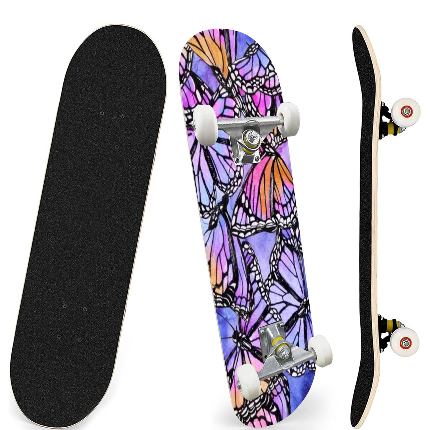 Skateboards for Beginners Beautiful watercolor butterflies galaxy Hand ...