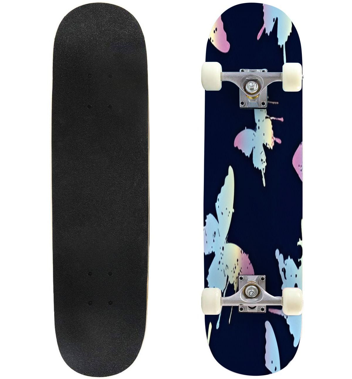 Skateboards for Beginners Butterfly silhouette seamless pattern ...