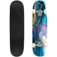 thumbnail image 1 of Skateboards for Beginners Handmade watercolor alcohol inks flowers blue gold Useable as texture 31"x8" Maple Double Kick Concave Boards Complete Skateboards Outdoor for Adults family friends Gifts, 1 of 5